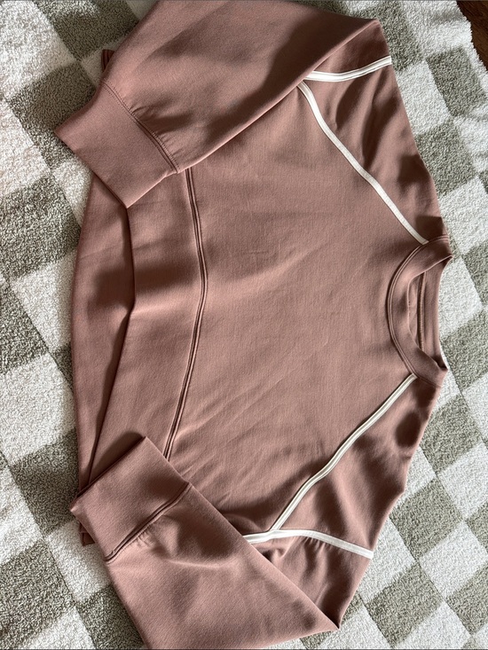 YPB Tops - YPB Brown Crewneck Cropped Sweatshirt with White Piping